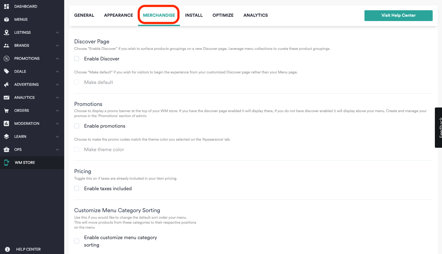 WM Store How to display your promotions above your menu